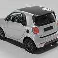 White Compact City Car With Black Roof And Modern Sleek Exterior Design For Urban Driving