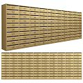 Public Facility Mailboxes With Brass Finish Numbered Compartments In Organized Rows