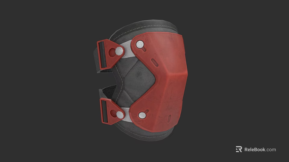 Red And Black Protective Clothing With Metal Buckles And Adjustable Straps Design 3d model 