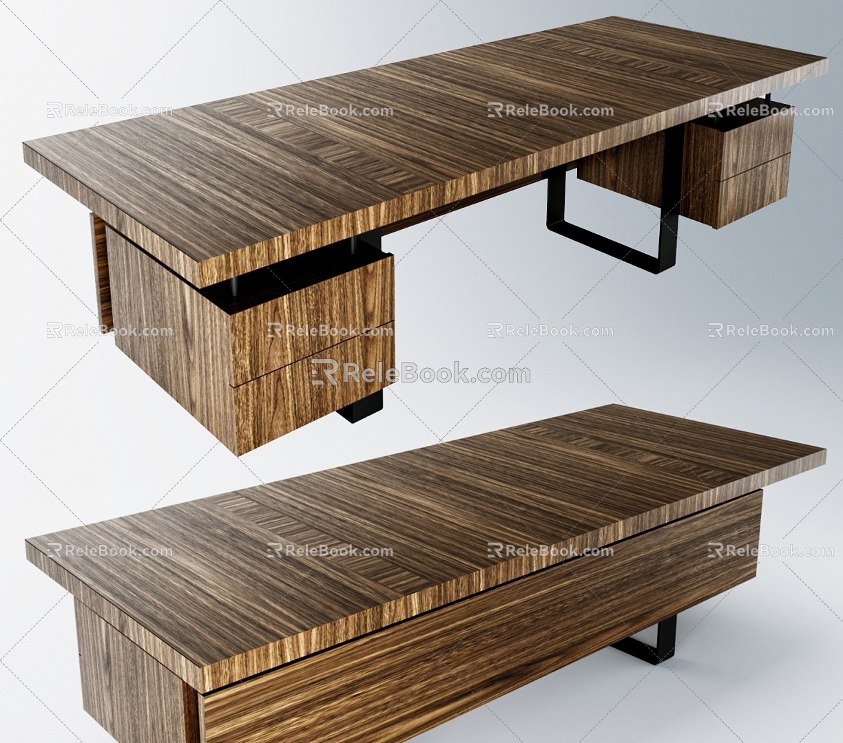 Boss Table High-end Executive Desk Chairman Light Luxury Solid Wood Design President Manager Desk 3d model