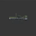 Green Military Airplane Model With Propeller Red Star Markings on Wings and Landing Gear