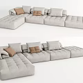 Modern corner sofa multiplayer sofa 3d model