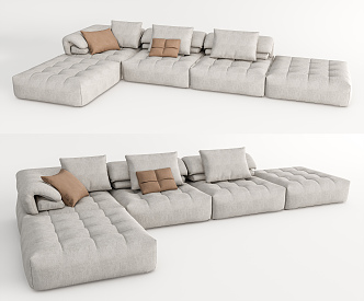 Modern corner sofa multiplayer sofa 3d model