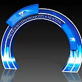 Glossy Modern Blue Archway Featuring New Pattern Promoting Win Win Concept