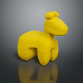 Yellow Cartoon Animal Toy Figure With Playful Rounded Design And Smooth Surface