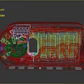 Futuristic Cabin Interior With Circular Hatch And Yellow Mechanical Panels