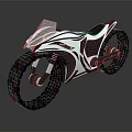 Futuristic Black And White Motorcycle With Sleek Design Large Tires And Transparent Windscreen