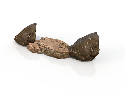 Natural Style Rock Brown Red Rock Dark Brown Rock Irregular Rock Weathered Rock Crack Rock Geological Scene Props Rock Heap 3d model
