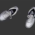 White High Top Shoes with Blue Gold Logo White Laces and Stylish White Soles