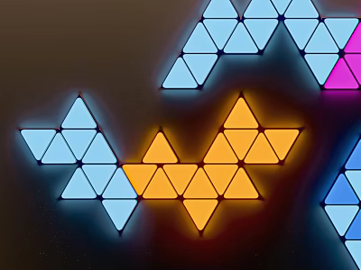 Colorful Triangles Geometric Pattern Illuminated Modern Wall Decor For Home Interiors 3d model