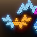 Colorful Triangles Geometric Pattern Illuminated Modern Wall Decor For Home Interiors