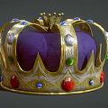 Ornate Golden Crown Jewelry With Red Green Blue Gemstones And Decorative Top Design
