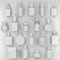 Perfume Cosmetics Featuring Various Elegant Bottle Designs And Brand Labels 3d model