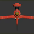 Red Aircraft Model With Transparent Cockpit And Spiked Wings Design Feature