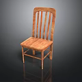 Classic Wooden Single Chair With Slat Back Design And Smooth Wooden Seat