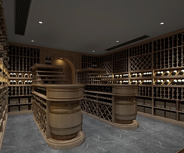 Jianou Wine Cellar Solid Wood Red Wine Cellar Cold Storage Room Constant Temperature Room Constant Temperature Cabinet Display Cabinet Cold Storage Cabinet Red Wine Cellar 3d model