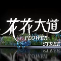 Art Installation Featuring Flower Street With Colorful Flowers Lush Greenery And Reflective Surface
