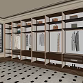 Custom Built in Wardrobe With Hanging Clothes Storage Boxes And Shoes 3d model