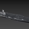 Modern Military Aircraft Carrier With Flight Deck And Navigation Systems
