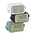 Stacked Digital Clocks with Different Colors Smiley Face and Time Temperature 3d model