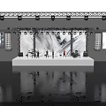 Fashion Runway Show with Bright Stage Lights Large Screen Models Live Band and Audience