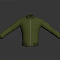 Stylish Green Jacket With Zipper Front Stand Collar And Long Sleeves For Daily Use