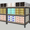 Neatly Arranged Supermarket Shelf With Various Brand Tissues And Daily Necessities
