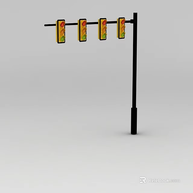 Technology Exhibition Hall Showcasing Modern Interactive Traffic Lights Installation 3d model 