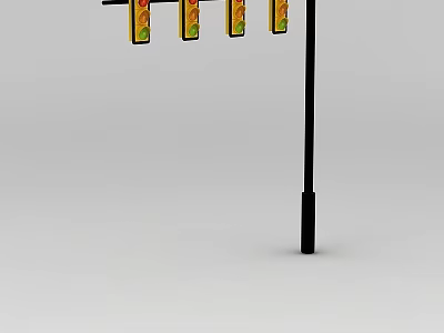 Technology Exhibition Hall Showcasing Modern Interactive Traffic Lights Installation 3d model