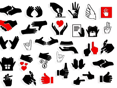 Creative Wall Decor With Various Hand Gesture Designs For Home Decoration 3d model