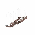 Modern Flowing Metal Chandelier With Curved Ribbon Design And Integrated Lights