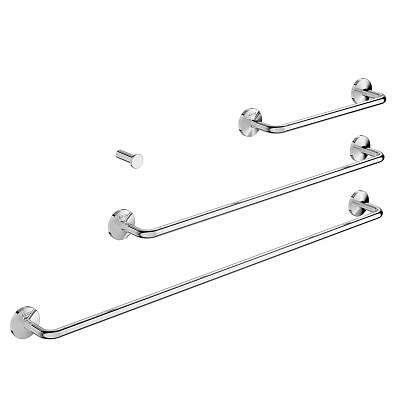 Bathroom Cabinet Rack With Multiple Chrome Towel Bars Wall Mounted Design 3d model