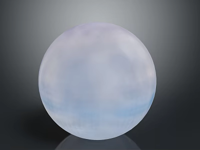 Pale Purple Blue Sphere With Cloudy Texture On Gray Background And Reflection 3d model