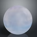 Pale Purple Blue Sphere With Cloudy Texture On Gray Background And Reflection
