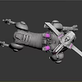 Futuristic Character Riding Shiny Metallic Cybernetic Dragon With Purple Accents And Dynamic Pose