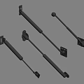 Metal Gas Struts Support Rods With Adjustable Brackets And Mounting Hardware 3d model