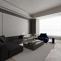 Modern Minimalist Living And Dining Room With Luxury Leather Sofa And Elegant Interior Design