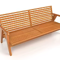 Exhibition Bench With Slatted Wooden Design And Armrests For Trade Shows