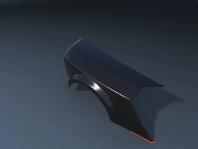 Black Curved Hardware Tool Accessory With Smooth Surface And Orange Edge Design 3d model