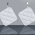 White Swing Doors With Diamond Quilted Pattern And Blue Hardware In Modern Interior 3d model