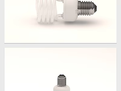 Energy Saving Spiral CFL Light Bulb With White Housing And Screw Base 3d model