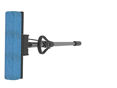 Blue Cleaning Tool with Long Black Handle and Sponge Scrub Head 3d model