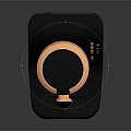 Modern Automatic Coffee Machine With Black And Gold Finish And Sleek Design
