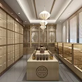 Modern Indoor Waiting Area With Wooden Panels Benches And Decorative Wall Art