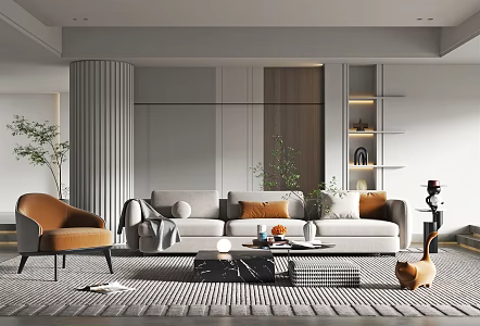 modern living room 3d model