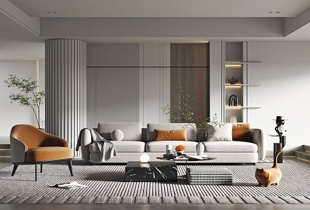 modern living room 3d model