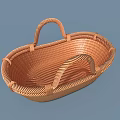 Woven Basket Household Essential Natural Material Oval Shape Dual Handles for Storage and Organizing