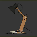 Orange And Black Adjustable Desk Lamp With Modern Design Stable Base And White Switch