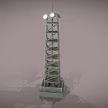 Tall Metal Communication Tower With Steel Frame Antenna And Multiple Platforms
