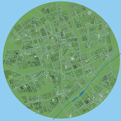 Modern Aerial View of Changchun Kuancheng District Topography Building 3d model